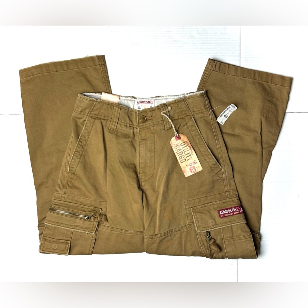 Aeropostale Teen Boys 27 X 28 Brown Cargo Pants Cotton Vintage Y2K 90s New